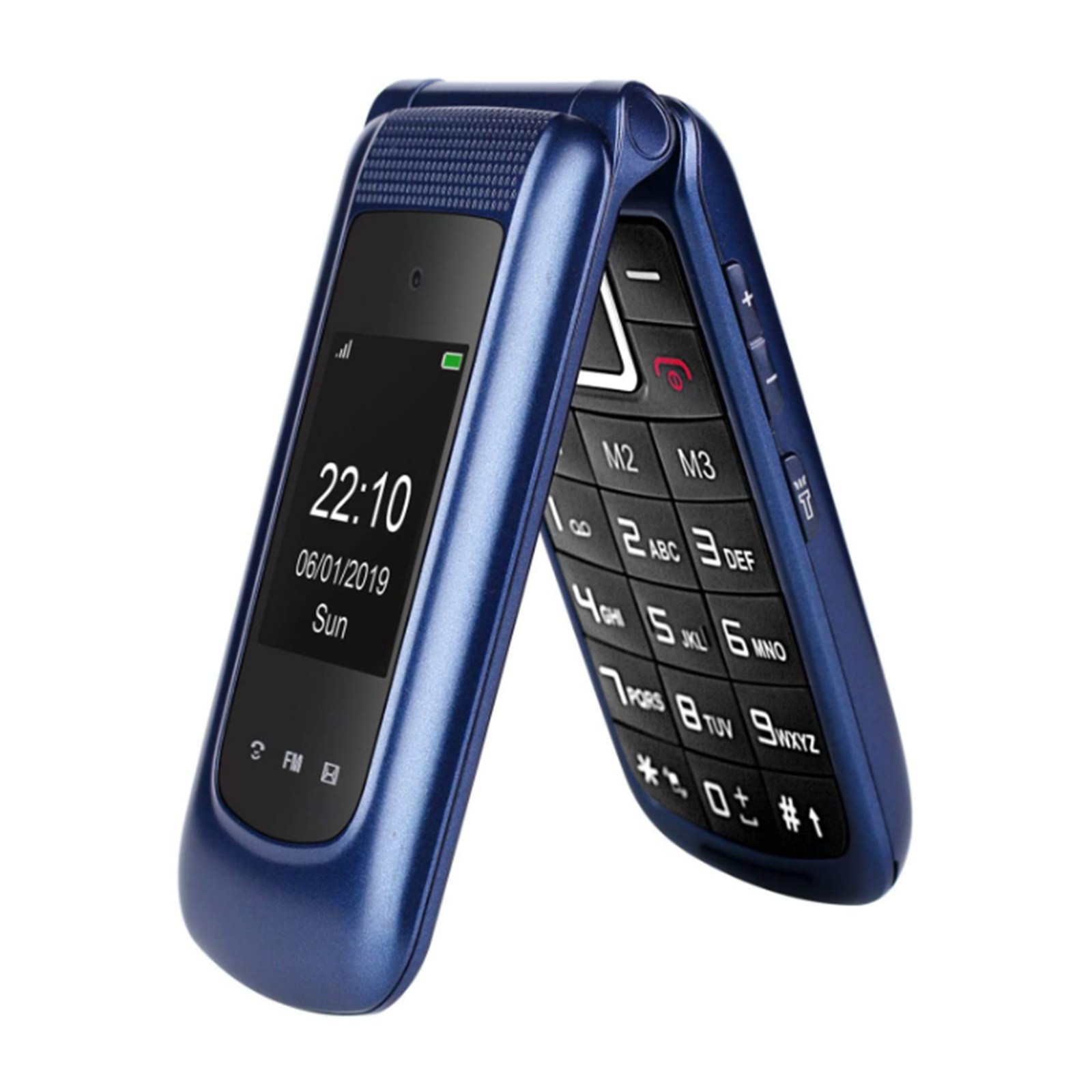 GSM Téléphone Portable Senior Clapet Débloqué avec Grandes Touches,Big  Volume Bouton SOS,Basique Telephone Mobile pour Personne Agée (Bleu) -  Cyber Planet