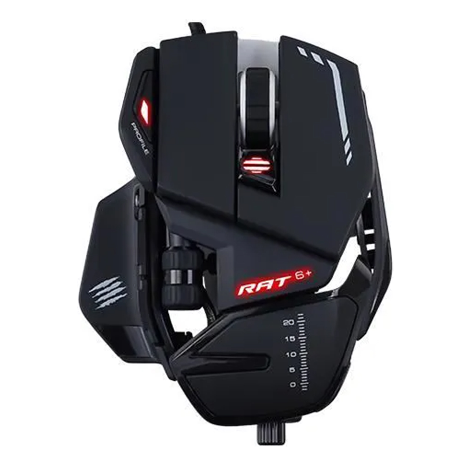 Mad Catz RAT 6+ Noir - Souris gamer filaire personnalisable - 11 boutons -  LED RGB - 12000 DPI - Pixart PMW3360 - Cyber Planet