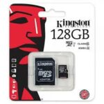 Micro SD CARD HC 128G -C10 KINGSTON AVEC ADAPTATEUR SD - Canvas Select Réf : SDCS2/128GB Sorecop inclus.