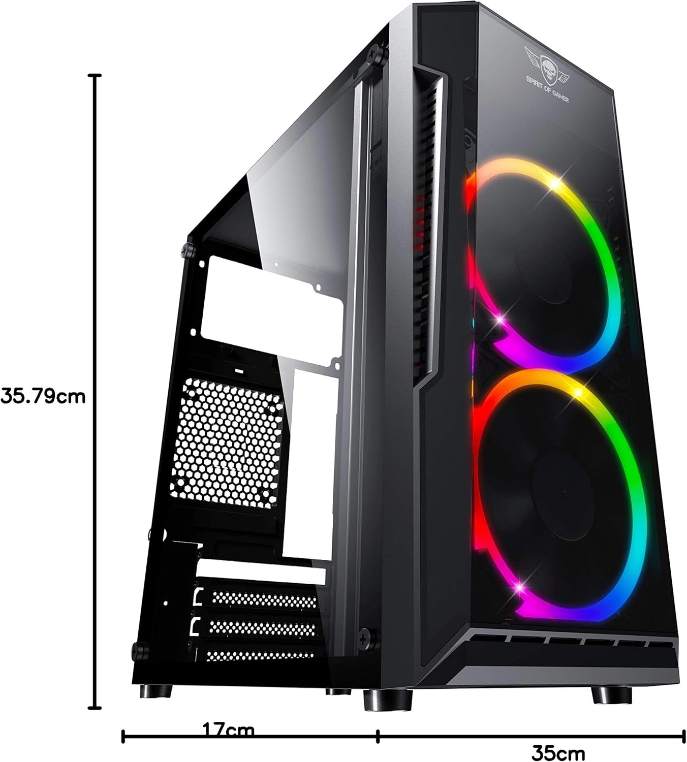 Boitier Mini Tour Micro ATX Spirit of Gamer Deathmatch 3 RGB avec panneaux vitrés (Noir) - 6001RA – Image 2