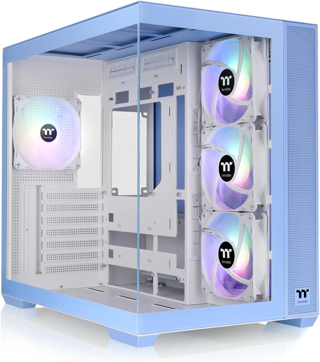 Boitier Moyen Tour ATX Thermaltake View 380 Tg Rgb avec panneau vitré (Bleu) - CA-1Z2-00MFWN-00