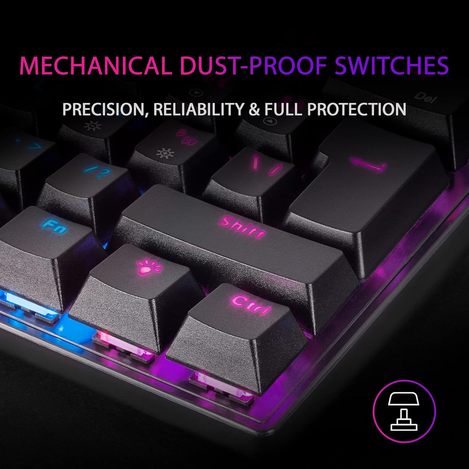 Clavier Gamer mécanique (Brown Switch) Mars Gaming MK60 RGB (Noir) - MK60BRFR – Image 5