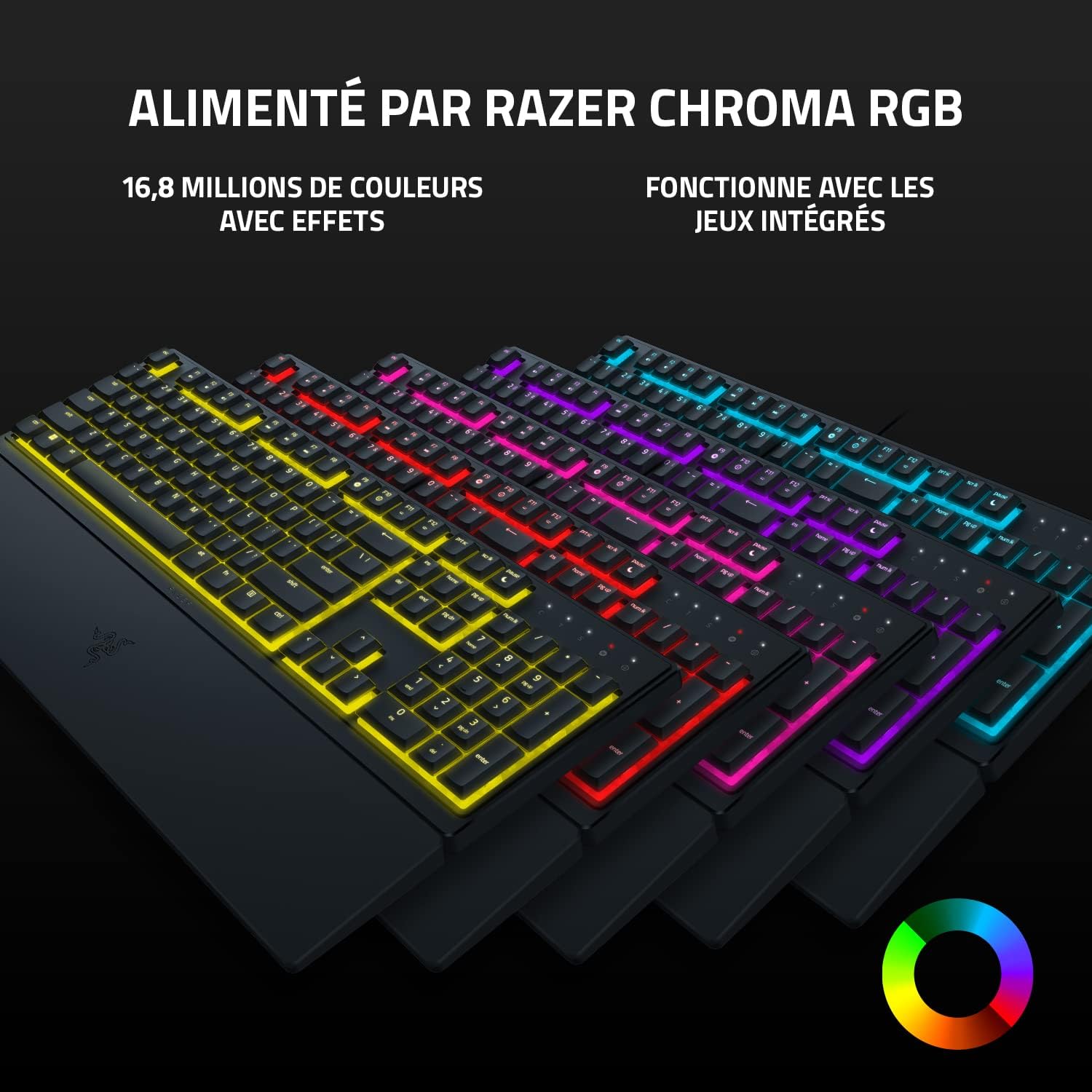 Razer Ornata V3 X Clavier Gamer à Profil Bas (Switches à Membrane Silencieux, Repose-Poignet Ergonomique, RGB Chroma, Touches en ABS Vernies aux UV) Noir – Image 7