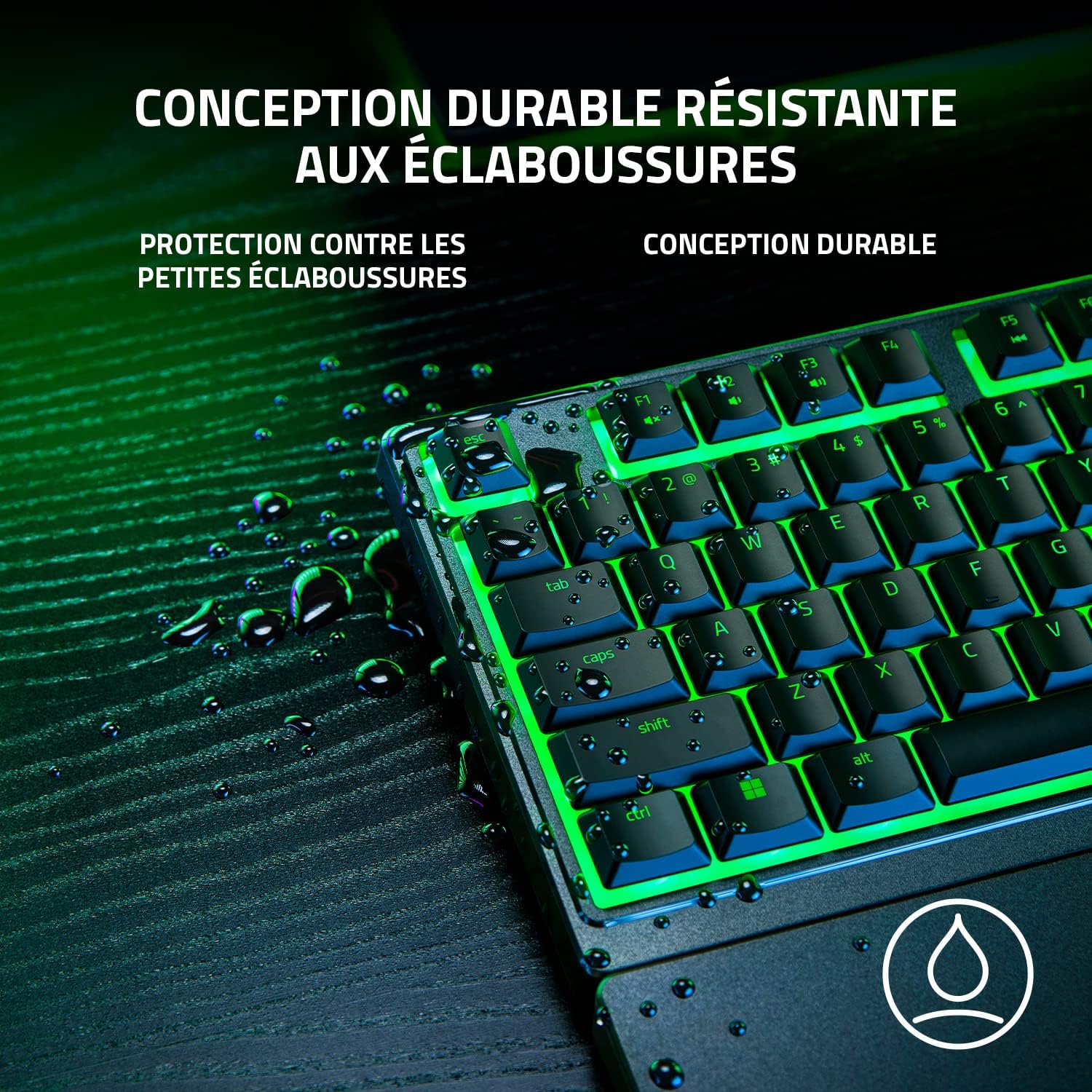 Razer Ornata V3 X Clavier Gamer à Profil Bas (Switches à Membrane Silencieux, Repose-Poignet Ergonomique, RGB Chroma, Touches en ABS Vernies aux UV) Noir – Image 5