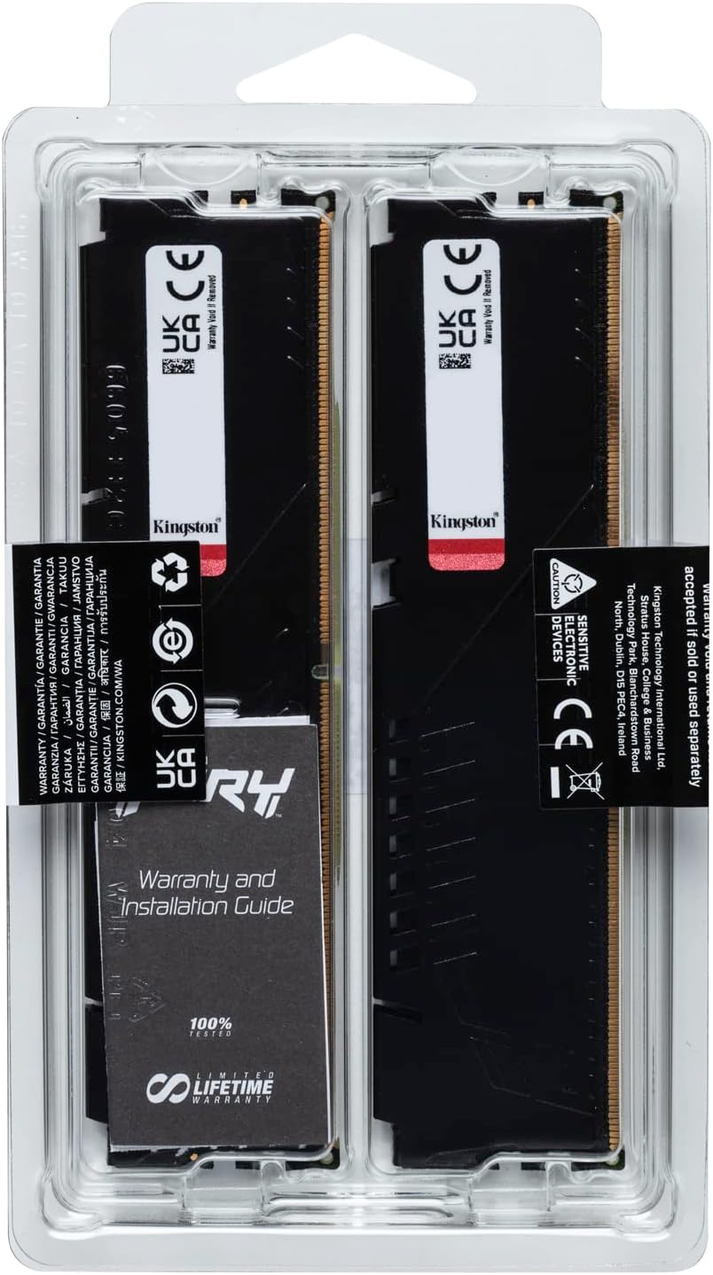 Kit Barrettes mémoire 16Go (2x8Go) DIMM DDR5 Kingston Fury Beast 5600MHz (Noir) - KF556C40BBK216 – Image 6