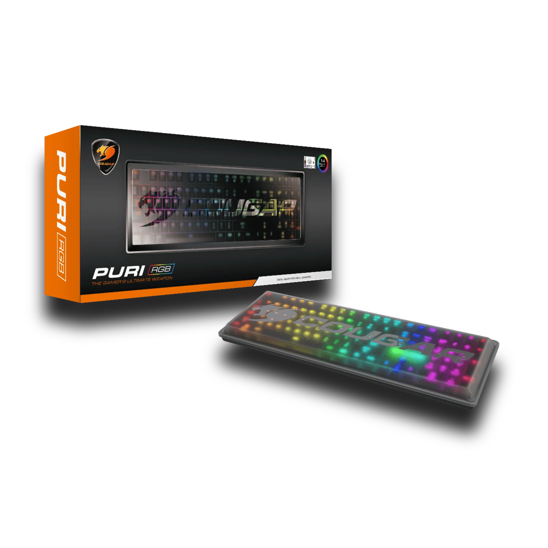 Clavier Gamer mécanique (Cougar Red Mid-Switch) Cougar Puri RGB (Noir) - PURIRGBFR