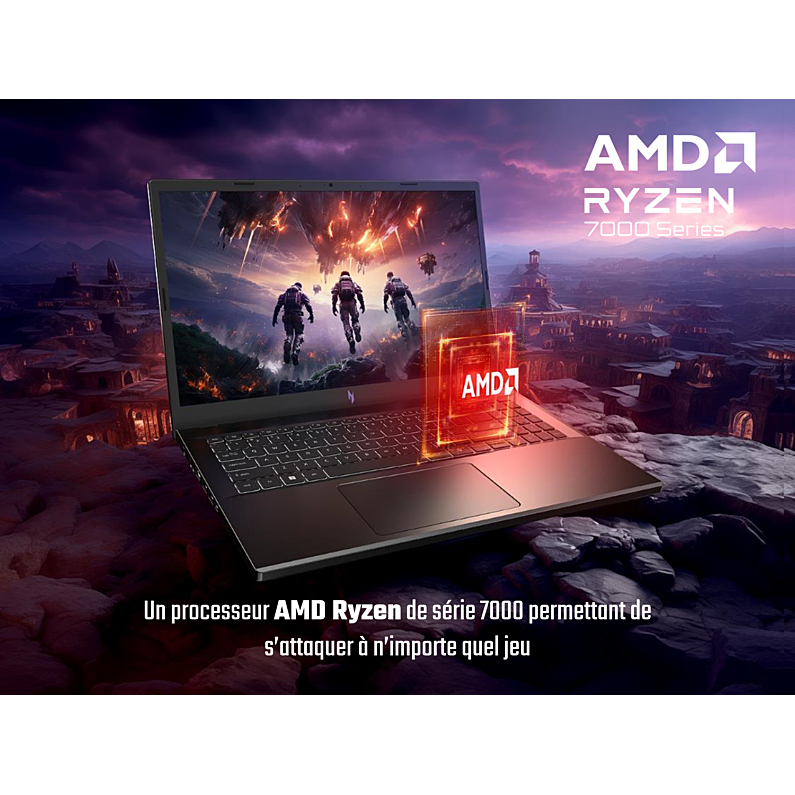 ACER Nitro V ANV15-41-R9NM, Gaming 15.6'' Full HD IPS 144Hz, AMD Ryzen 7 7735HS, NVIDIA GeForce RTX 4060, RAM 16 Go, 1024 Go SSD, Windows 11 Noir – Image 3